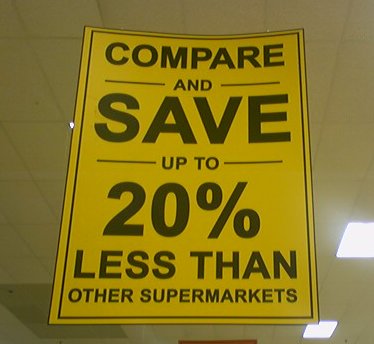 compare and save up to 20% less than other supermarkets