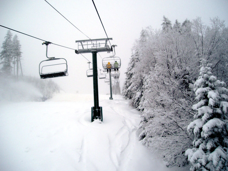 looking up the lift, from the lift