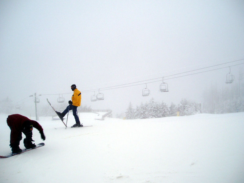 to the left as you come out onto the mountain