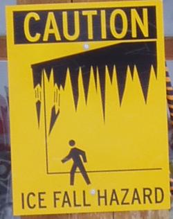 caution: ice fall hazard